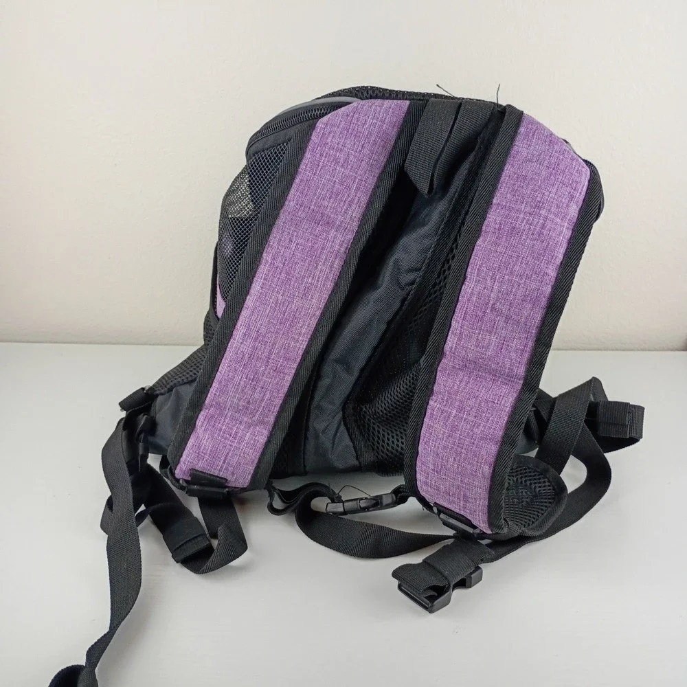 PetAmi Dog Carrier Backpack Small Pet Travel Hiking Bag Purple Black Mesh